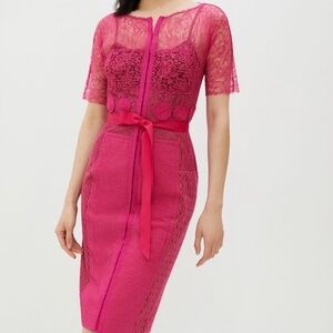 Byron Lars Carissima Sheath Pink Lace Dress